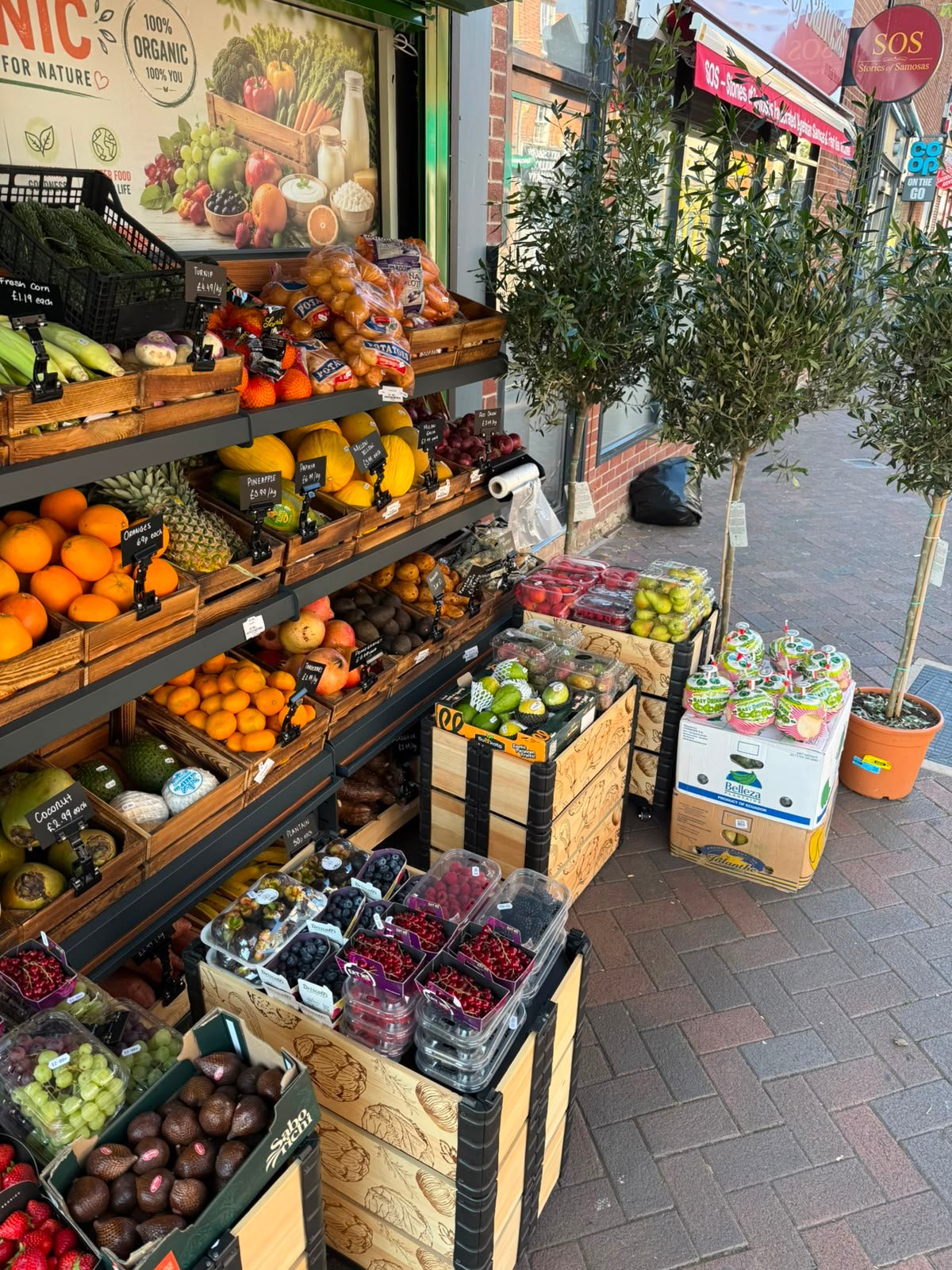 Outdoor fresh produce display